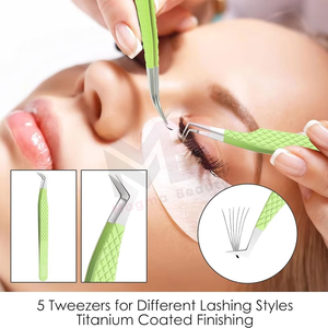 Pince à épiler pour extensions de cils avec logo et couleur personnalisés, livraison rapide, testée à la main, OEM ODM, acier inoxydable, pointe en fibre. - Product Image 5