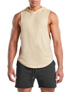 <b>Mens</b> fitted <b>sleeveless</b> workout <b>hoodie</b> gym fitness wear designed for bodybuilding training - Product Image 6