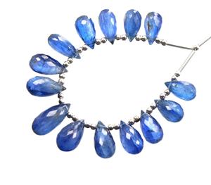 Perles en forme de gouttes à facettes de kyanite naturelle de haute qualité 6mm perles de pierres précieuses faites à la main pour la fabrication de bijoux et de bracelets Brrilint - Product Image 1