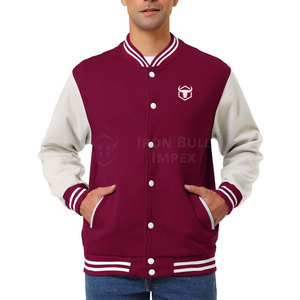 Chaqueta Letterman de alta calidad para hombre con cuello levantado último diseño logotipo frontal recubierto transpirable bajo MOQ - Product Image 1