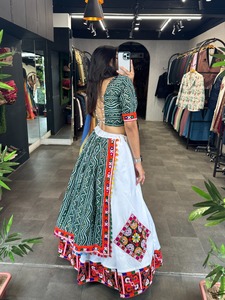 Navarangi lehenga choli ผ้าฝ้ายหนัก lehenga choli ประเพณีอินเดียดู lehenga choli คอลเลกชัน - Product Image 4