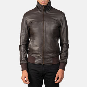 Blouson aviateur en cuir de vachette véritable pour homme en toile antibactérien personnalisable édition limitée style vintage fermeture éclair épaisse - Product Image 6