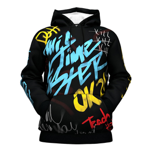 Sweat à capuche surdimensionné et épais en éponge française avec logo personnalisé Nouvelle arrivée Sweats à capuche en polyester à sublimation pour hommes - Product Image 3