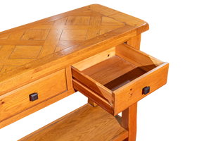 โต๊ะเครื่องแป้งไม้เนื้อแข็งไม้โอ๊คแบบเรียบง่ายทันสมัยพร้อมลิ้นชักสำหรับห้องน้ำโรงแรมหรืออพาร์ตเมนต์ - Product Image 3