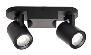 Striscia luminosa in alluminio nero serie Tonik GU10 con 2 faretti (Jueric 10296) - Product Image 1