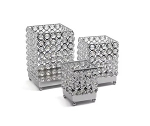 <b>Crystal</b> Diamond Luxury Handmade Decorative Design Candle Holder Wedding Decor Mini Silver Decor Candle Stand for Candle Tealight - Product Image 5