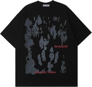 เสื้อยืดฮิปฮอปโอเวอร์ไซซ์สำหรับผู้ชายเสื้อเชิ๊ตผ้าฝ้ายธรรมดาแบรนด์พรีเมี่ยม - Product Image 5