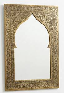 <b>Moroccan</b> Brass <b>Mirror</b> Handmade Decorative Wall Hanging Vintage Boho Living Decor Ornate Gold Frame - Product Image 3