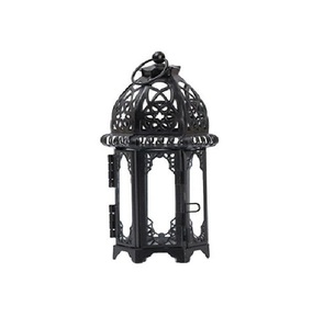 Arabic <b>Antique</b> Metal Candle Lantern Moroccan for Ramadan Decoration & Wedding Lanterns Black Plated Round Shape Wire for Bedroom - Product Image 6