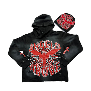 Vente en gros de vêtements de rue de haute qualité 100% coton sweat à capuche vintage en éponge française sweat à capuche personnalisé lavé à l'acide pour hommes - Product Image 4