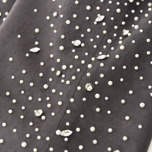 2025 personalizado para hombre Streetwear Jogger francés Terry algodón pantalones de gran tamaño diamantes de imitación pierna ancha lavado ácido pantalones de chándal acampanados - Product Image 5