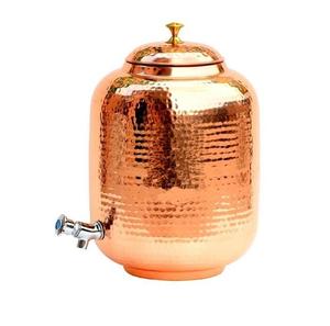 Copper Water Dispenser <b>Pot</b> <b>With</b> Tap And <b>Lid</b> For Ayurveda Healing Healthy Drinking Solution At Home Kitchen Office And Hotel - Product Image 2
