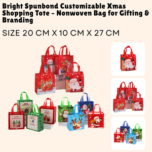 Sac fourre-tout de Noël personnalisable de Spunbond lumineux pour le cadeau et l'image de marque - Product Image 2