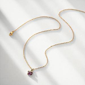 Raw Amethyst <b>Birthstone</b> Prong Set Pendant <b>Necklace</b> 925 Silver Rough Stone Pendant Charms - Product Image 1