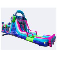 Parcours d'obstacles aquatiques gonflables personnalisés pour joueurs, pour adultes et enfants, toboggan aquatique gonflable en PVC durable avec piscine