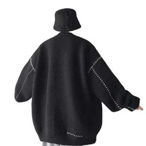 Cardigan en tricot coréen surdimensionné à manches longues pour hommes pull en tricot respirant en coton tricots d'hiver pour hommes ODM Supply - Product Image 5