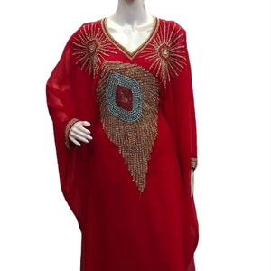 2022 nuevo diseño marroquí Abaya Kaftan bellamente coloreado tejido a mano vestido de lujo cuentas de piedra ropa musulmana tradicional - Product Image 1