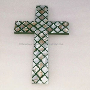 Lujo sostenible europeo madre de perla Navidad pared Cruz decoración personalizada religiosa hecha a mano colgante de pared para el hogar - Product Image 6