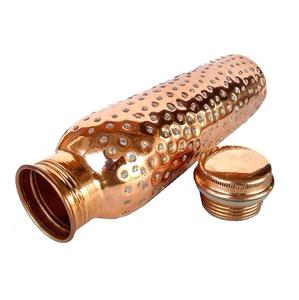 Bouteilles d'eau à pois argentés Utilisation régulière Bouteille d'eau de bonne santé Bouteilles de gymnastique naturelles polies à la main martelées - Product Image 3