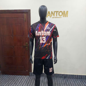 Wholesale OEM Service Unisex Soccer Uniform Short Sleeve 100% Polyester Breathable Quick Dry Low Price for Men - Product Image 3