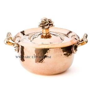 Plato grande para servir con diseño en relieve de cobre antiguo, cazuela de último diseño para ollas calientes de utensilios de cocina para hoteles y restaurantes - Product Image 4