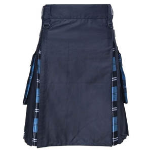 Kilts écossais pour hommes, kilt hybride pour hommes, couleur bleu Ramsay, laine acrylique - Product Image 1