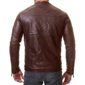 Veste de motard en cuir pour homme, résistante, avec panneaux renforcés, contours élégants, doublure durable et détails entièrement personnalisables - Product Image 4