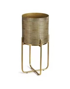 Decoración del hogar interior/exterior Premium con revestimiento dorado, soporte de Metal elegante, macetas y jardineras para jardines, diseño elegante de lujo - Product Image 2