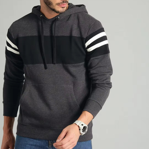 Vente en gros de sweats à capuche surdimensionnés pour hommes, couleurs contrastées, 100% coton, logo personnalisé OEM, hiver - Product Image 1