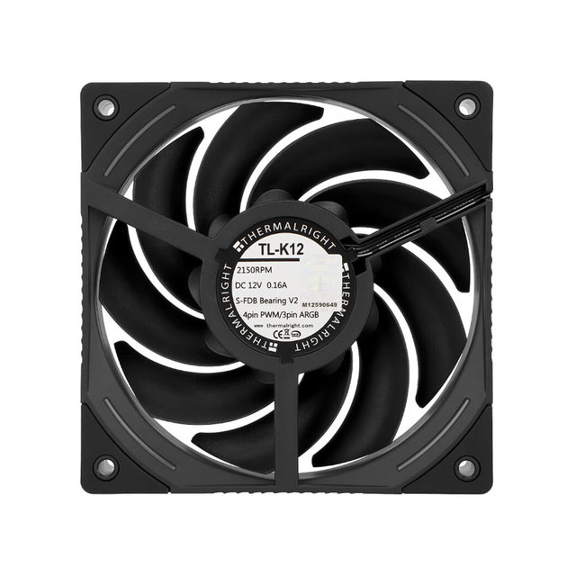 Thermalright TL-K12 120mm PWM Pressure Fan 2150 RPM S-FDB V2 Bearing Superior Case Cooling for Computers High-Performance Boxed