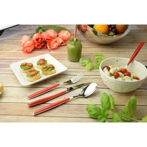 Ensemble de couverts à tête argentée chic avec poignée en résine rose couverts élégants pour salle à manger moderne fête de mariage et décor de cuisine - Product Image 2