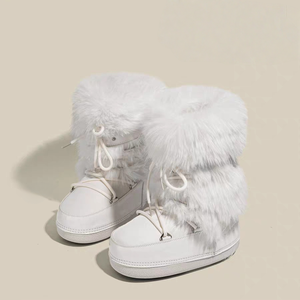 Bottes de neige classiques de luxe pour femmes, mode hiver, bottes spatiales détachables, semelle épaisse antidérapante, Stiefel pour femmes - Product Image 1