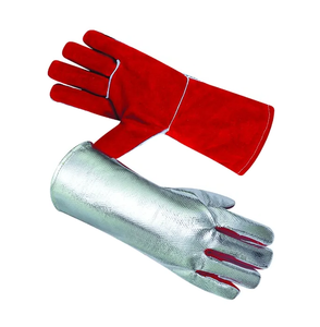 Guantes de soldadura de cuero dividido de vaca Guantes de seguridad de cuero genuino de piel de vaca largos Protección DE TRABAJO Soldadura industrial - Product Image 3