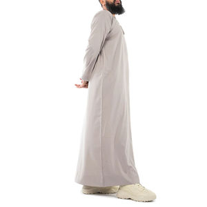 Kaftan Jubbah Thobe Arabe Daffah, vêtement islamique pour hommes, couleur unie, léger, service OEM, pour adultes, Thobe musulman à vendre - Product Image 4