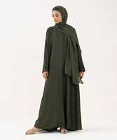 Fabricant d'Abaya Loriya Abaya de luxe noire pour femmes Robe musulmane Abaya à ouverture frontale Vêtements islamiques