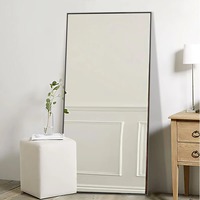 Grand miroir mural carré en métal doré style Art Déco, miroir sur pied pleine longueur, miroir de chambre à coucher, miroir de dressing, décoration de mariage et de maison