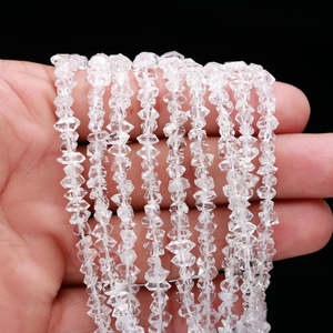 Pierres de quartz diamantées Herkimer blanches transparentes de qualité AAA+, 16 pouces, perles de cristal naturelles brutes en vrac, brins non taillés - Product Image 2