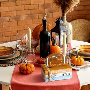 Football and Fall Y'all Wood Sign Wooden Tiered Tray Decor Autumn Stacked <b>Books</b> Decor Fall Farmhouse - Product Image 6