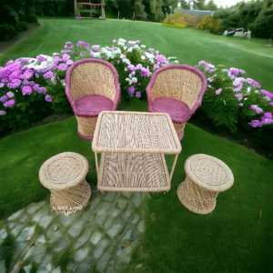 Ensemble de meubles en rotin de bambou antiques écologiques faits à la main pour le salon, le balcon, le jardin et le bureau au meilleur prix - Product Image 6