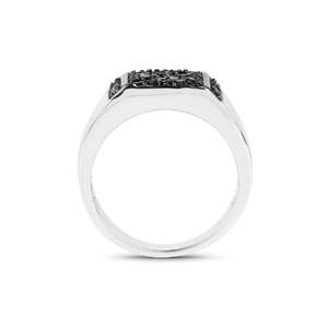 Round Cut Diamond Pave Setting Black Diamond Gift <b>Ring</b> <b>for</b> <b>Men</b> - Product Image 2
