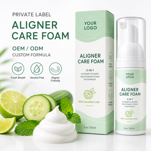Espuma Limpiadora Bucal 3 en 1 de Menta, Pepino y Lima de Marca Blanca para Cuidado Dental OEM - Product Image 1