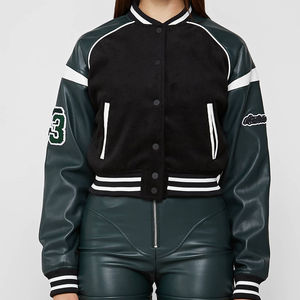 แจ็กเก็ตเลตเทอร์แมนสำหรับผู้หญิง, แจ็กเก็ตมหาวิทยาลัยดีไซน์ใหม่พร้อมแขนเสื้อหนังสไตล์ลำลองสำหรับใส่เล่นกีฬาแนววินเทจฤดูหนาว - Product Image 5