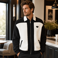Cardigan en laine et mohair pour homme, personnalisé OEM ODM, hiver, fermeture éclair, manches longues, tricoté