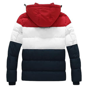 Veste matelassée lourde pour hommes Manteau d'hiver à capuche détachable résistant à l'eau Résistance au vent Service OEM Coque en nylon lavée à l'avant - Product Image 2