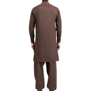 Shalwar Kameez pour homme en chocolat brun, costume traditionnel pakistanais pour homme, tissu de haute qualité, kurta pyjama de créateur, sur mesure - Product Image 2