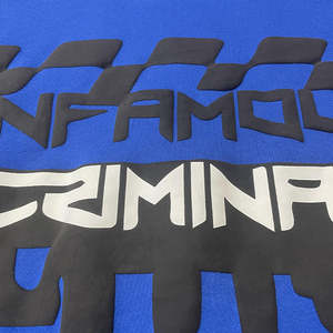 Sudaderas con Capucha Estilo Shorts, Personalizadas, Azules, con Forro, Estampado con Logotipo, Diseño Liso Teñido - Product Image 4