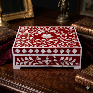 High Quality Eco-friendly Customized Bone Inlay Jewelry <b>Box</b> with Good Color for <b>Rings</b> and Earrings for Home Use - Product Image 1