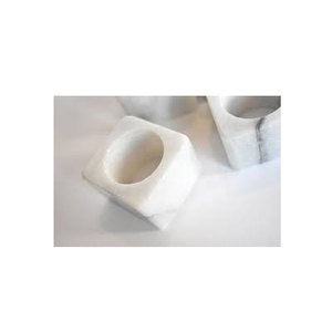 Porte-serviettes en marbre décoratif de mariage, fait à la main, feuille de forme carrée, coin arrondi avec vente - Product Image 1