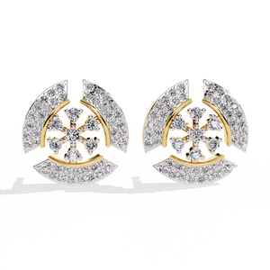 Magnifiques boucles d'oreilles en or 18 carats avec diamant de laboratoire pour mariage, motif flocon de neige - Product Image 4