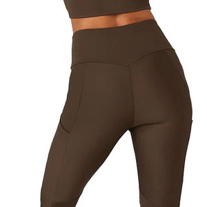 Top à la mode qualité entraînement Yoga Fitness Leggings taille haute Leggings pour femmes couleur unie femmes Leggings vêtements d'entraînement - Product Image 3